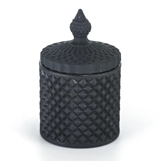 Matte Black Namaste Glass Candle